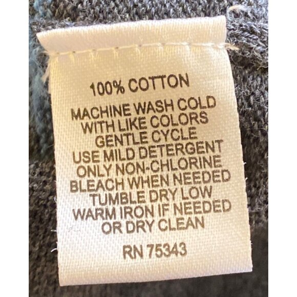 Chatham Road XL Mens Striped V-Neck Sweater Gray & Black 100% Cotton Made In Chi - Picture 5 of 5